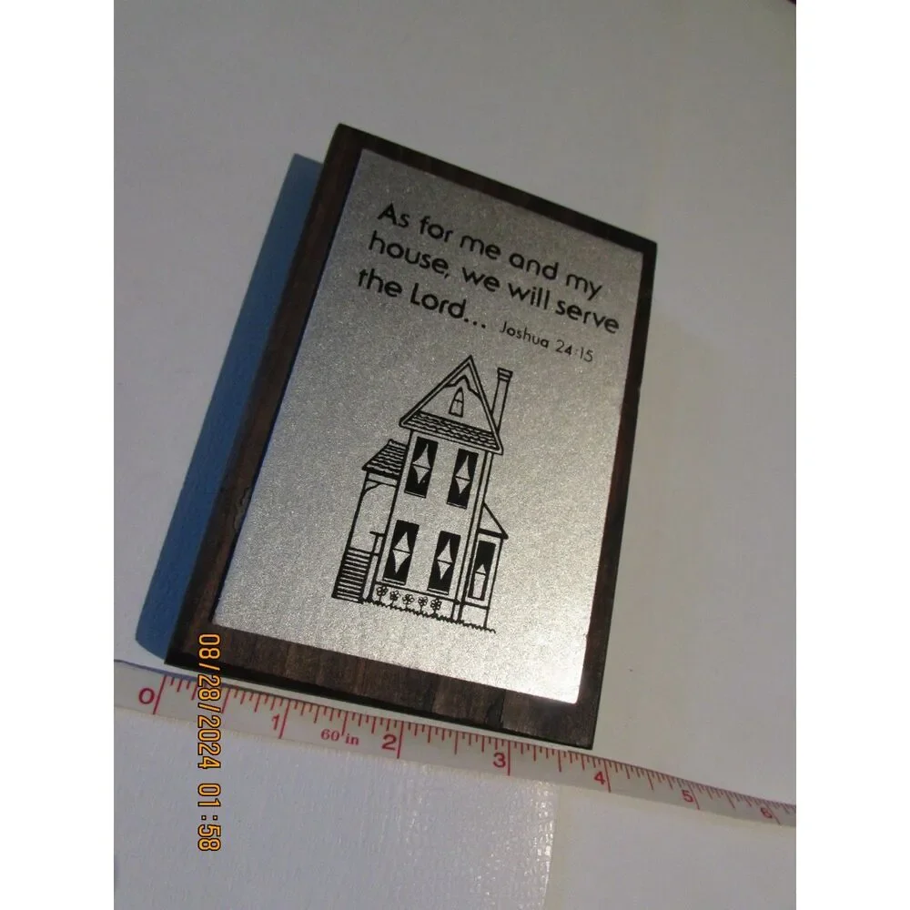 VINTAGE SMALL WOOD PLAQUE AS FOR ME AND MY HOUSE WE SERVE THE LORD RELIGIOUS